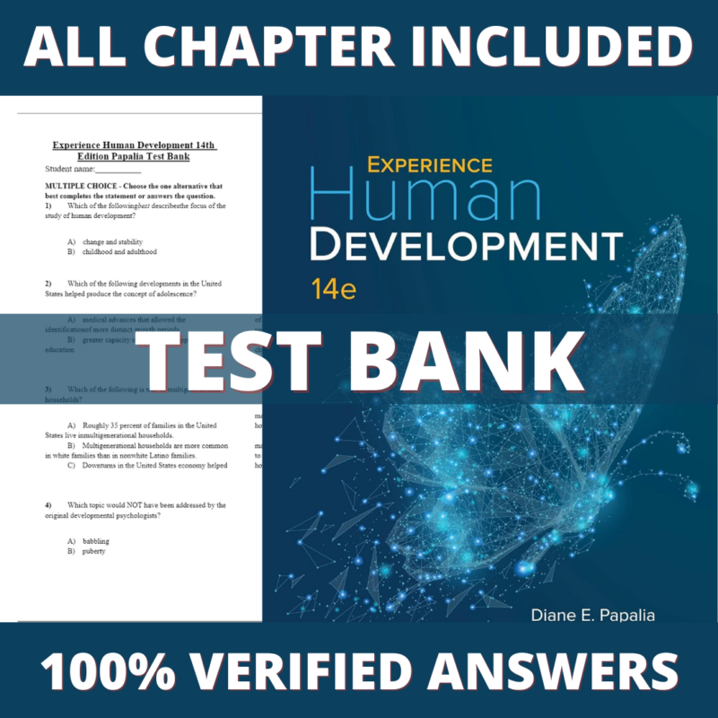 Test Bank for Experience Human Development 14th Edition (Diane E. Papalia, 2020)