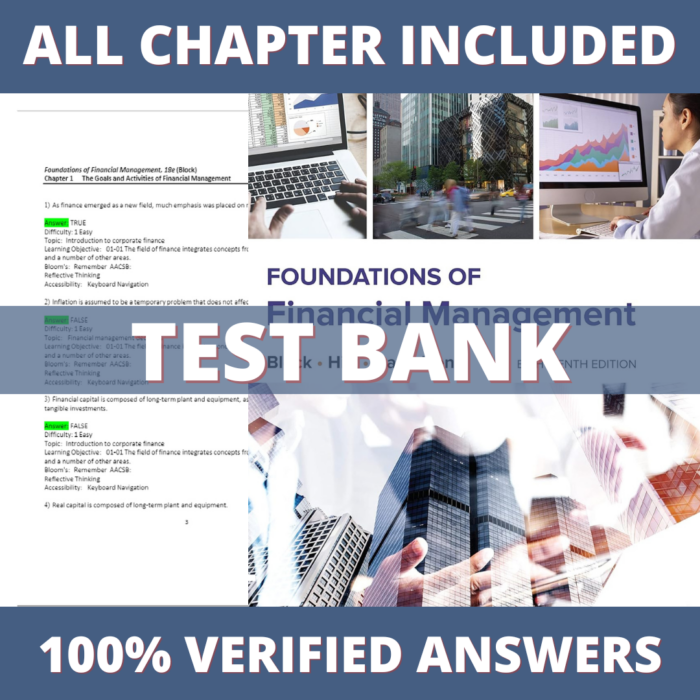 Test Bank for Foundations of Financial Management 18th Edition (Block, 2022)