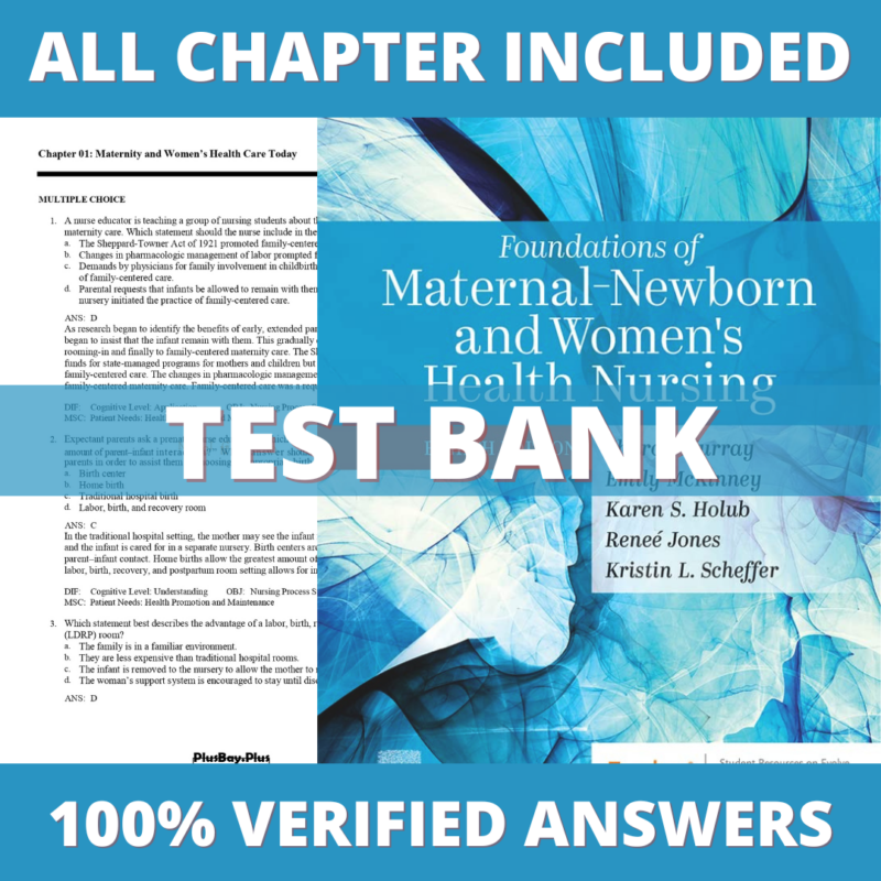 Test Bank for Foundations of Maternal-Newborn and Women's Health Nursing 8th Edition (Murray, 2023)