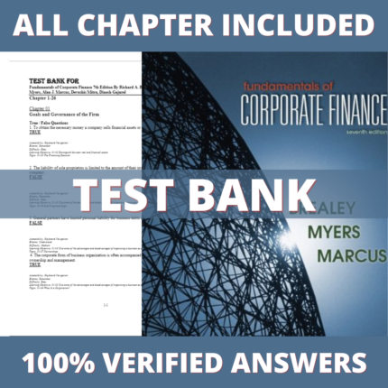 Test Bank for Fundamentals of Corporate Finance 7th Edition (Brealey, 2012)