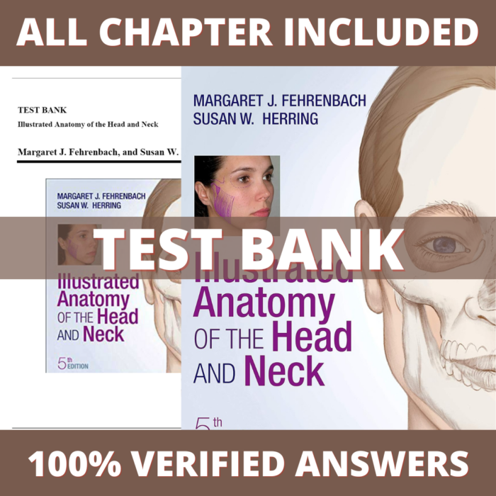 Test Bank for Illustrated Anatomy of the Head and Neck, 5th Edition (Fehrenbach, 2017)