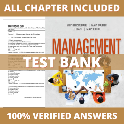 Test Bank for Management, Canadian Edition, 13th Edition (Robbins, 2021)