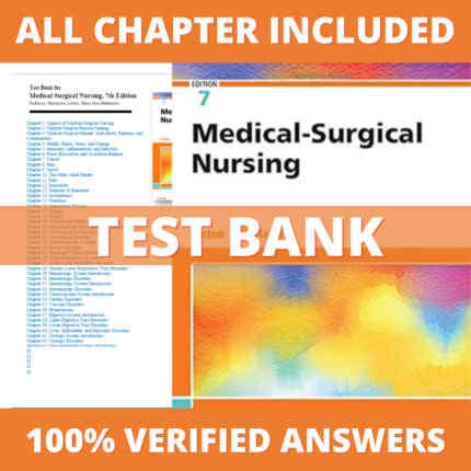 Test Bank for Medical-Surgical Nursing 7th Edition (Linton, 2020)