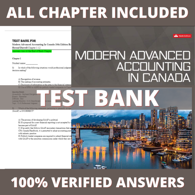 Test Bank for Modern Advanced Accounting In Canada 10th Edition (Herauf, 2019)