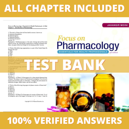 Test Bank for Pharmacology Essentials for Health Professionals 3rd Edition (Moini, 2017)