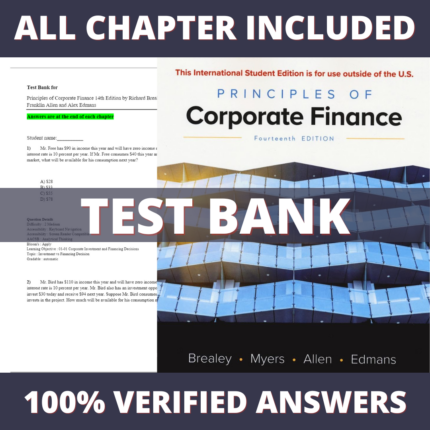 Test Bank for Principles of Corporate Finance 14th Edition (Whitman, 2022)