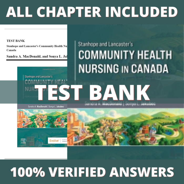 Test Bank for Stanhope and Lancasters Community Health Nursing in Canada, 4th Edition (MacDonald, 2022)