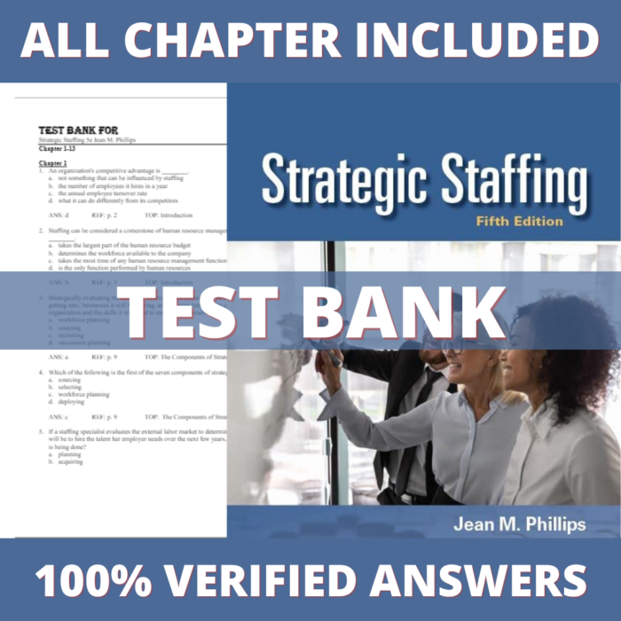 Test Bank for Strategic Staffing 5th Edition (Phillips, 2023)