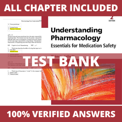 Test Bank for Understanding Pharmacology 2nd Edition (Workman, 2015)