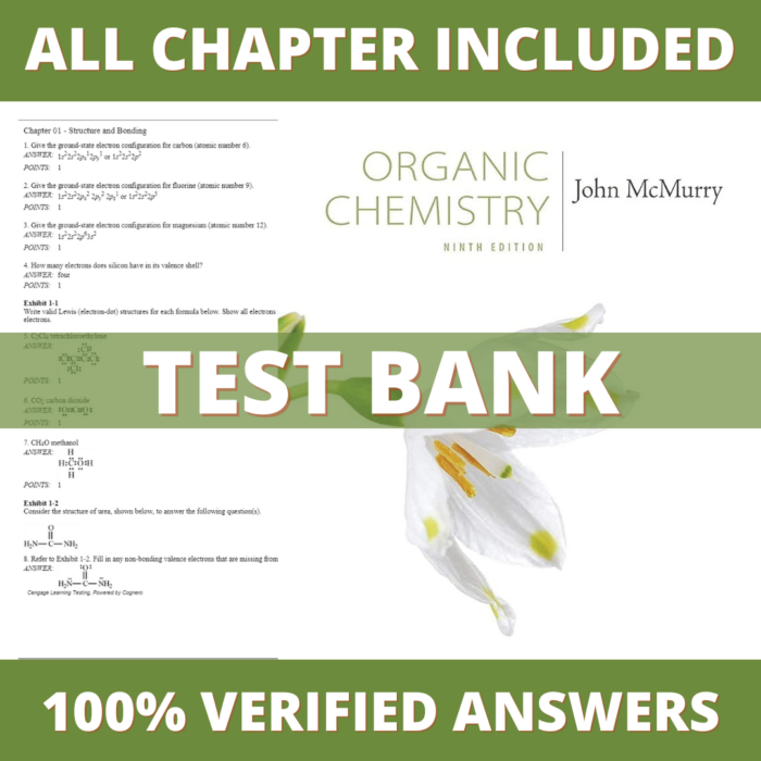 Test bank - Organic Chemistry 9th Edition (McMurry ,2015)