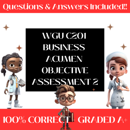 WGU C201 Business Acumen Objective Assessment 2 Exam