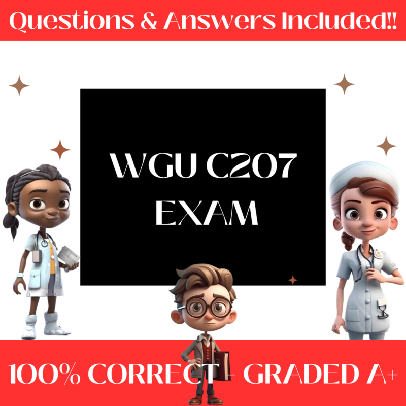 WGU C207 Actual Pre Assessment Exam (500+ Questions)