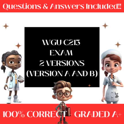 WGU C213 Exam 2 Versions (Version A And B) (500+ Questions)