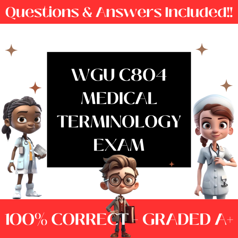 WGU C804 Medical Terminology Pre Assessment Exam