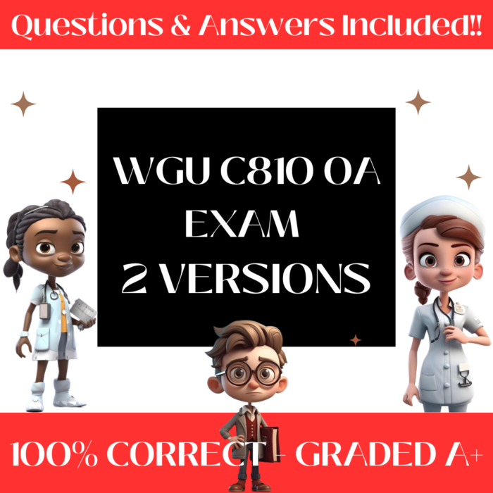 WGU C810 OA Exam 2 Versions (75+ Questions)