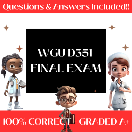 WGU D351 Final Exam