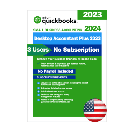 QuickBooks Desktop Accountant Plus 2023 3 Users Lifetime License Key No Subscription Online Intuit qb