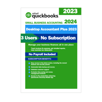 QuickBooks Desktop Accountant Plus 2023 | 3 Users | Lifetime License | No Subscription | Intuit qb