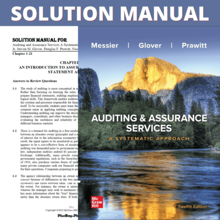 Solution Manual - Auditing & Assurance Services A Systematic Approach 12th Edition (William Messier, 2022)