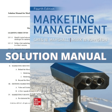 Solution Manual - Marketing Management 4th Edition (Marshall, 2023)