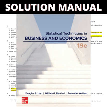 Solution Manual - Statistical Techniques in Business and Economics, 19th Edition (Lind, 2023)