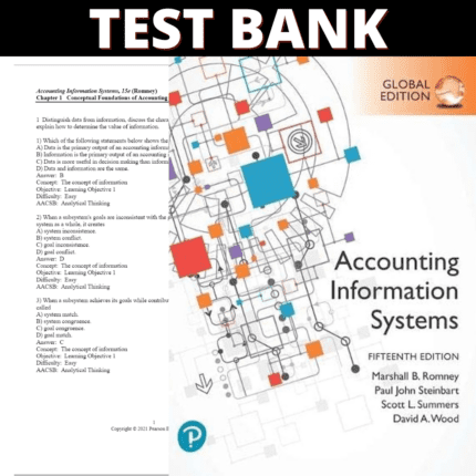 Test Bank Accounting Information Systems 15th Edition (Romney, 2020)