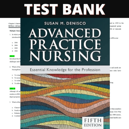 Test Bank Advanced Practice Nursing Essential Knowledge for the Profession 5th Edition (DeNisco, 2023)