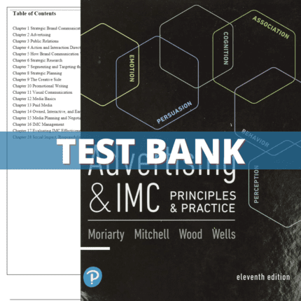 Test Bank - Advertising & Imc Principles And Practice, 11th Edition (Moriarty, 2019)