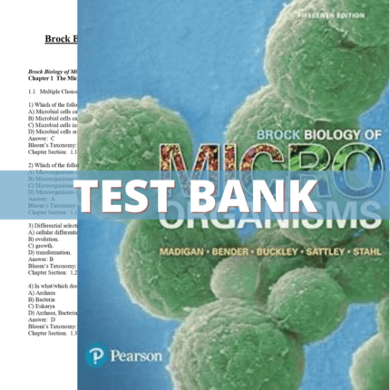 Test Bank - Brock Biology of Microorganisms 15th Edition (Michael Madigan, 2017)