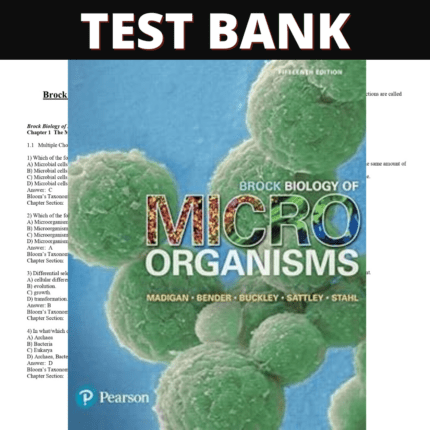 Test Bank Brock Biology of Microorganisms 15th Edition (Michael Madigan, 2017)