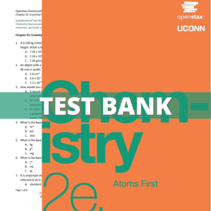 Test Bank - Chemistry Atoms First 2e 2nd Edition (OpenStax, 2019)