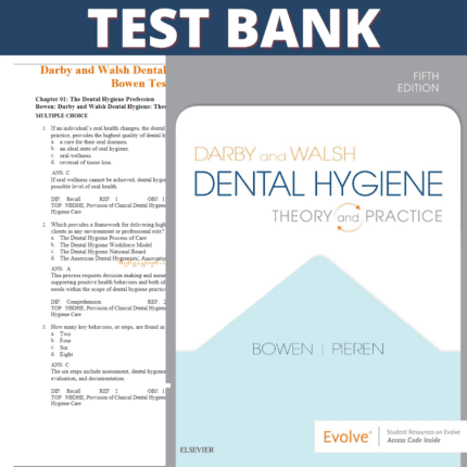 Test Bank for Darby and Walsh Dental Hygiene 5th Edition (Jennifer A Pieren, 2019)