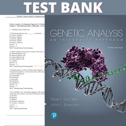 Test Bank for Genetic Analysis-An Integrated Approach, 3rd Edition (Sanders, 2019)