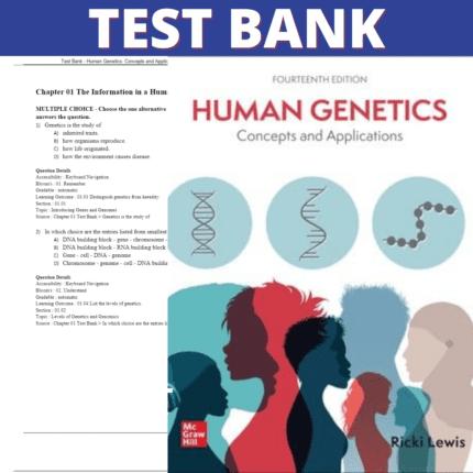 Test Bank Human Genetics Concepts and Applications, 14th Edition (Lewis, 2024)3