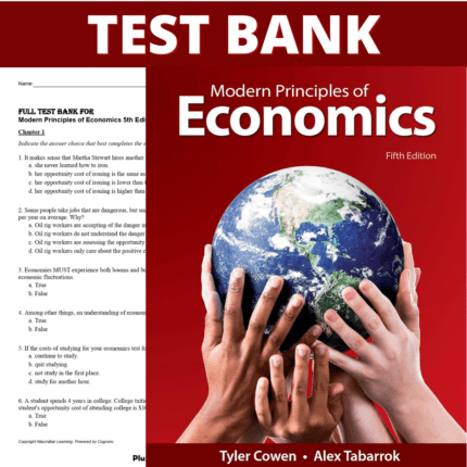 Test Bank for Modern Principles of Economics 5th Edition (Cowen, 2021)