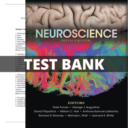 Test Bank Neuroscience, 6th Edition (Purves, 2018)