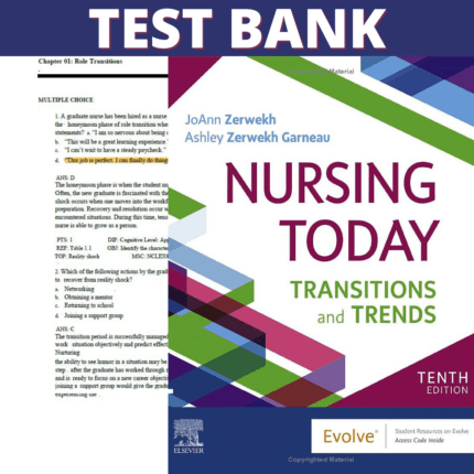 Test Bank for Nursing Today Transition and Trends, 10th Edition (Zerwekh, 2021)