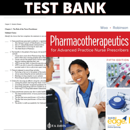 Test Bank Pharmacotherapeutics for Advanced Practice Nurse Prescribers 5th Edition (Robinson, 2020)