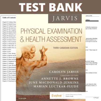 Test Bank Physical Examination and Health Assessment, 3rd Canadian Edition (Jarvis, 2019)