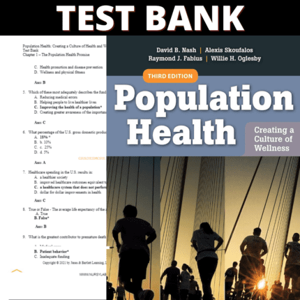 Test Bank Population Health Creating a Culture of Wellness 3rd Edition (Fabius, 2020)