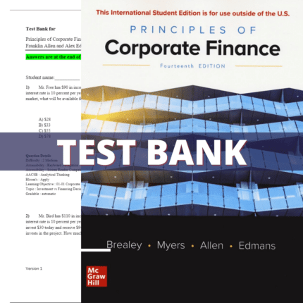 Test Bank - Principles of Corporate Finance 14th Edition (Whitman, 2022)