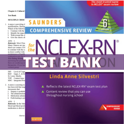 Test Bank Saunders Comprehensive Review for the NCLEX-PN Examination 6th Edition (Silvestri, 2015)