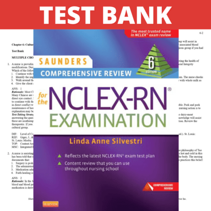 Test Bank for Saunders Comprehensive Review for the NCLEX-PN Examination 6th Edition (Silvestri, 2015)