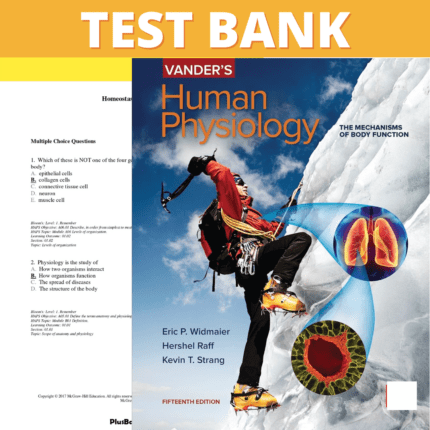 Test Bank for Vander's Human Physiology 15th Edition (Widmaier, 2018)