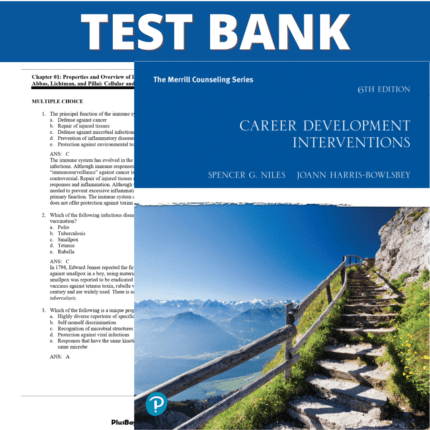 Test Bank for Career Development Interventions, 6th Edition (Niles, 2021)